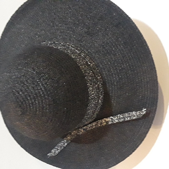 c VINTAGE OLE AMERICA BLACK STRAW HAT - Picture 3 of 4